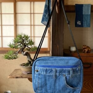 日系水洗牛仔肩背/斜背兩用包